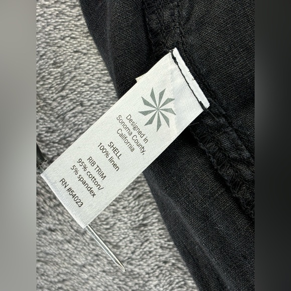 Athleta Reverie Black Linen Pants Womens Size 6 Lagenlook Loose Relaxed Casual - Picture 15 of 16